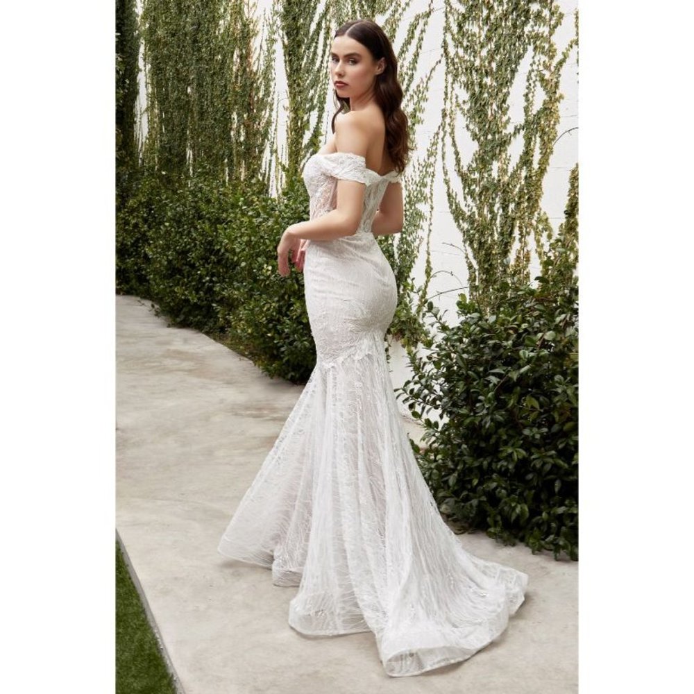 NEW WEDDING EVENING OFF SHOULDER JOLIE LACE BRIDAL GOWN LONG DRESS A0666W - Picture 5 of 6